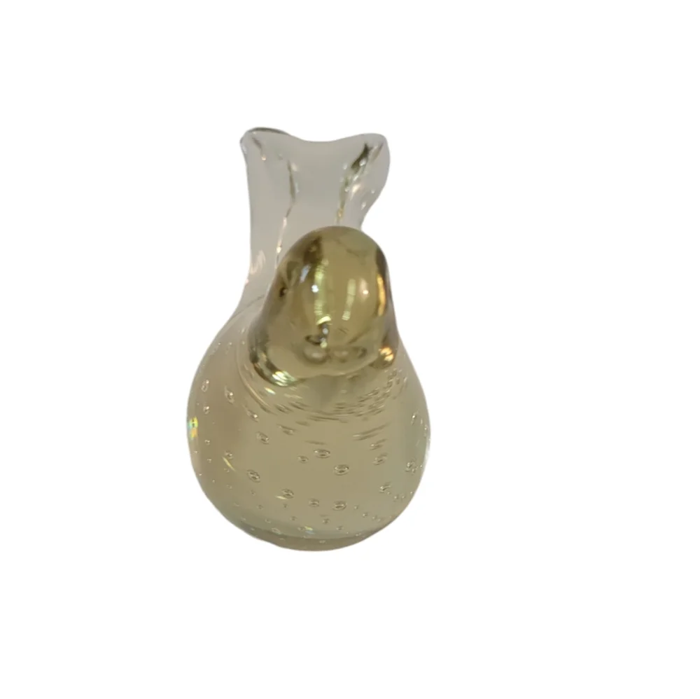 Art Glass Bird Paperweight Bubbles